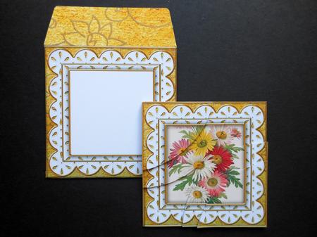Crazee Daisies Gold 3in Card Envelope Duo Stacker Aio by S.Elisabet Osborn Wright