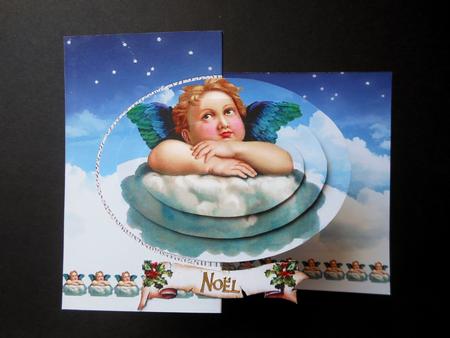 Last Minute Quick no-hole-fold-back Christmas Angel Card by S.Elisabet Osborn Wright
