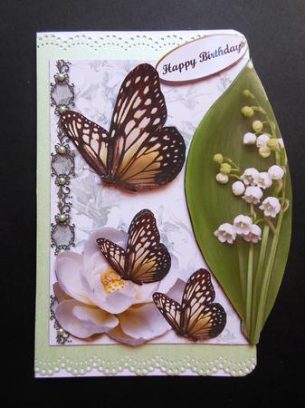 Butterflies & White Flowers Over the Edge Card Top & Decoupa by S.Elisabet Osborn Wright