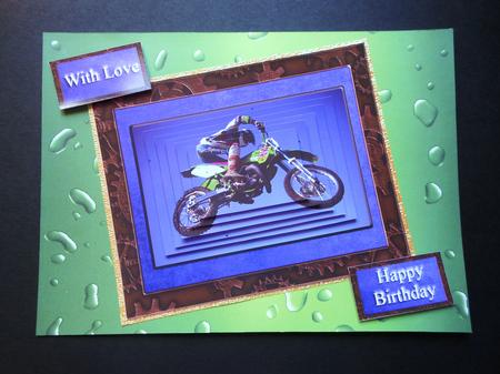 Motor Cross Racer Pyramid Card Topper by S.Elisabet Osborn Wright