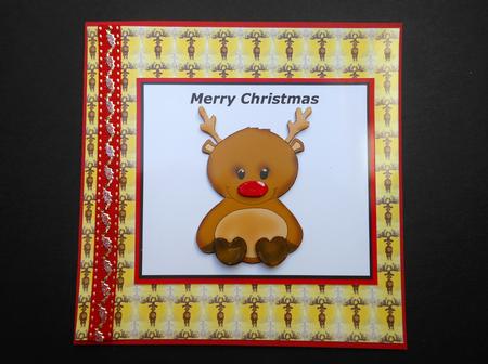 Reindeer Square Card by S.Elisabet Osborn Wright
