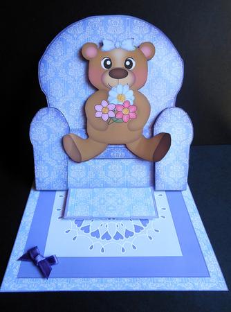 Armchair Easel - Bear with Flowers by S.Elisabet Osborn Wright