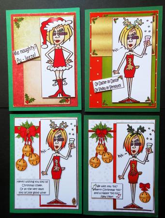 Selection of Four J.j Christmas Toppers by S.Elisabet Osborn Wright