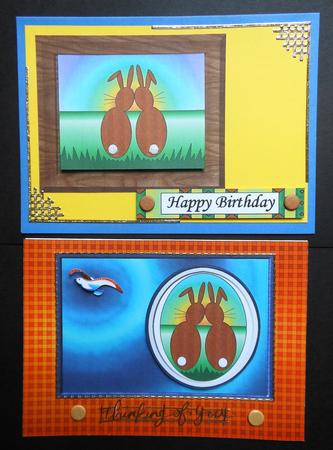 4 Bunny Toppers with Tags by S.Elisabet Osborn Wright