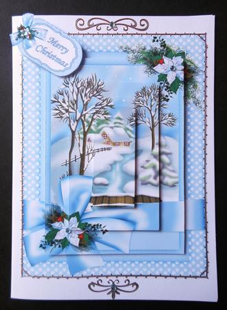 Ribbon Wrapped Christmas Scene Pyramid by S.Elisabet Osborn Wright