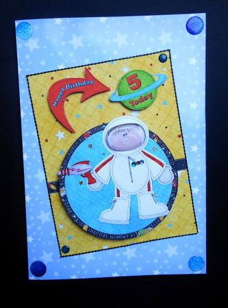 Spaceman Birthday Boy Age 1-5 Quick Card by S.Elisabet Osborn Wright