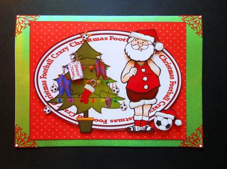 Santa's Football Crazy Christmas Quick Card by S.Elisabet Osborn Wright