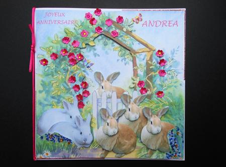 Cute Beige Bunny 3D Decoupage by S.Elisabet Osborn Wright