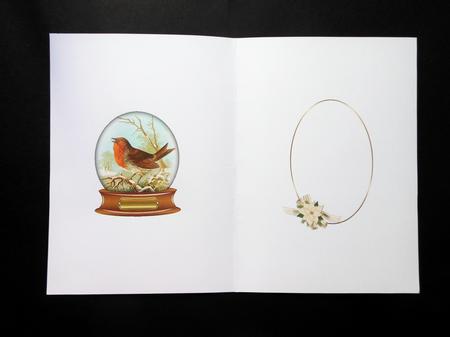 Christmas Snow Globe with Vintage Robin Insert by S.Elisabet Osborn Wright