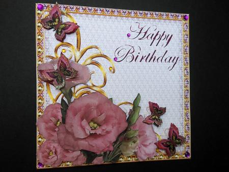 Happy Birthday Square Floral Card by S.Elisabet Osborn Wright
