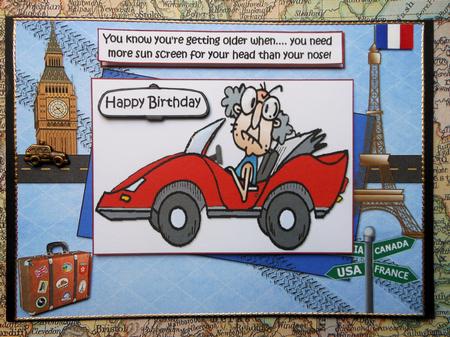 Gus is on a Road Trip for His 50th Quick Card by S.Elisabet Osborn Wright