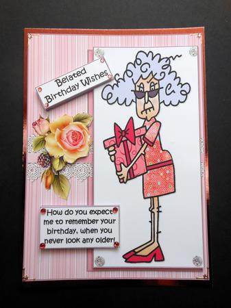 Stella Sends Belated Birthday Wishes Quick Card by S.Elisabet Osborn Wright
