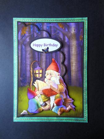 Night Time Story Envelope Card with Decoupage by S.Elisabet Osborn Wright