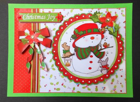 Christmas Joy Snowman Quick Card by S.Elisabet Osborn Wright