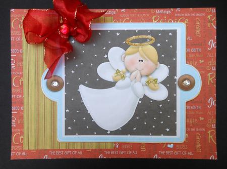 Angel Calendar Backed Christmas Card by S.Elisabet Osborn Wright