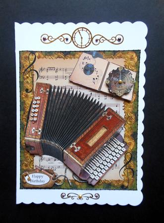 Old Time Music Card Topper & Decoupage by S.Elisabet Osborn Wright
