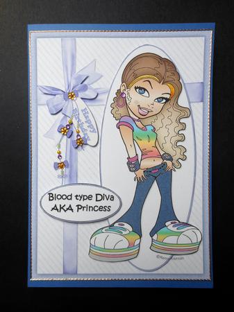 Teen Diva and Her Blood Type Quick Card by S.Elisabet Osborn Wright