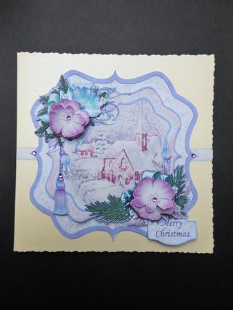 Winter Church Christmas Bracket Topper Decoupage & Insert by S.Elisabet Osborn Wright