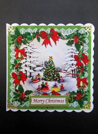 Vintage Christmas Around the Village Tree Pyramid by S.Elisabet Osborn Wright