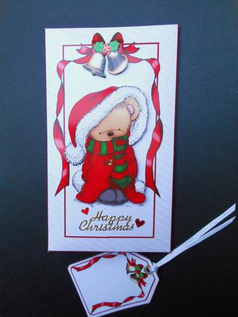 Snuggle Bear Christmas Money Wallet and Tag by S.Elisabet Osborn Wright
