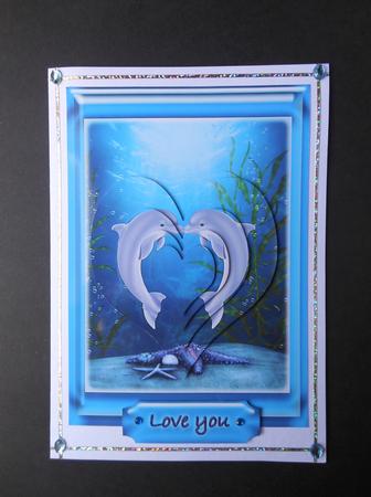 Kissing Dolphins with Heart Pyramadge by S.Elisabet Osborn Wright