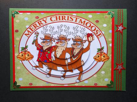 Merry Christmoose Oval Pyramid by S.Elisabet Osborn Wright