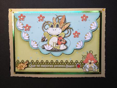 Toadstools and Lily Pads 5x7 Mock Envelope Topper by S.Elisabet Osborn Wright