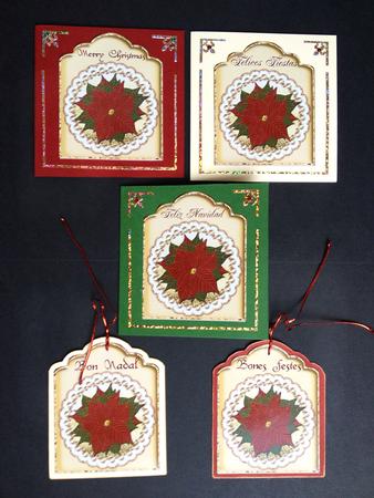 Christmas Tags with Poinsettia by S.Elisabet Osborn Wright