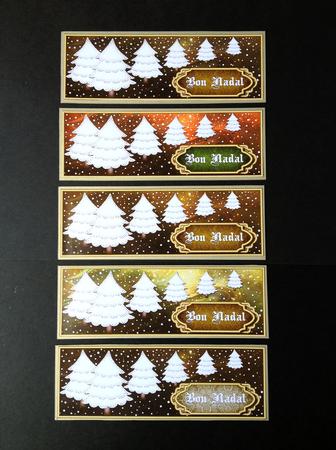 Bon Nadal Bookmarks with Christmas Trees Set 3 by S.Elisabet Osborn Wright