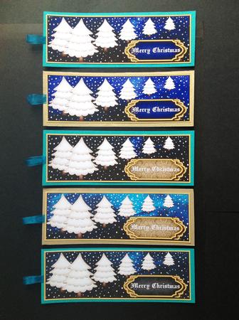 Merry Christmas Bookmarks with Christmas Trees Set 3 by S.Elisabet Osborn Wright