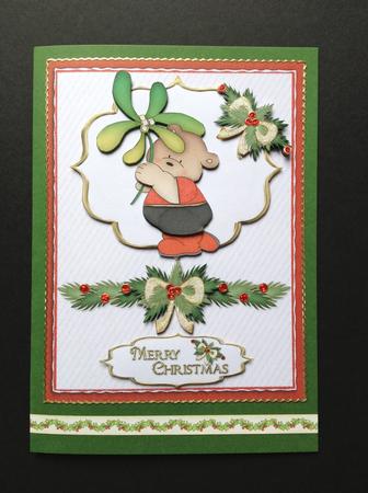 Shy Bear with Mistletoe Quick Card by S.Elisabet Osborn Wright