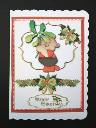 Shy Bear with Mistletoe by S.Elisabet Osborn Wright