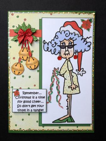 Stella Gets Her Tinsel in a Tangle Quick Card by S.Elisabet Osborn Wright
