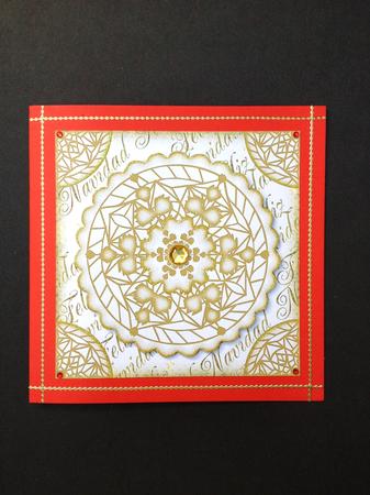 Feliz Navidad Topper with Snowflake in Beige by S.Elisabet Osborn Wright