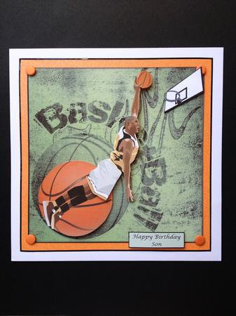Baskets & Ball = Basketball Card Topper & Decoupage by S.Elisabet Osborn Wright