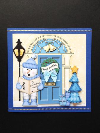 Singing Snowman Christmas Door Quick Card & 3D Decoupage by S.Elisabet Osborn Wright