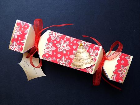 Gold Snowflakes Cracker Shaped Treat or Favour Box by S.Elisabet Osborn Wright