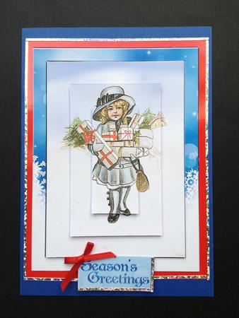 Vintage Christmas Shopping Girl A6 by S.Elisabet Osborn Wright