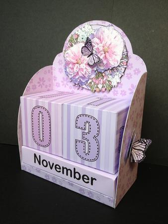 3D Floral Bouquet Perpetual Calendar Desk Set 3D Decoupage by S.Elisabet Osborn Wright