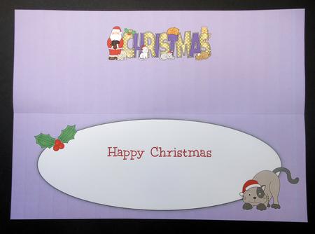 Christmas Cats with Santa Large Dl Insert by S.Elisabet Osborn Wright