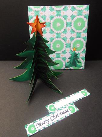 Mini 3D - Green Christmas Tree with Gold Star - Mini Kit by S.Elisabet Osborn Wright