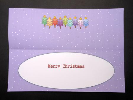 Multicoloured Christmas Trees Large Dl Insert by S.Elisabet Osborn Wright
