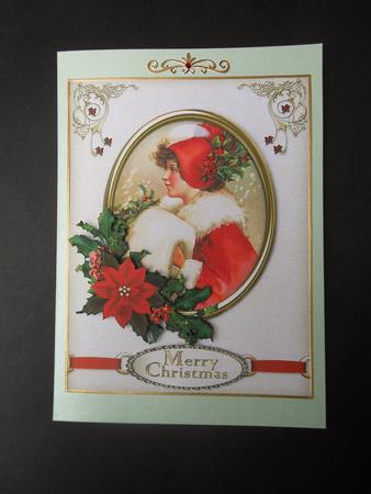 Vintage Christmas Framed Girl 5 Languages by S.Elisabet Osborn Wright