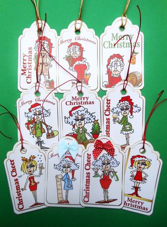 Set of 10 Stella and Friends Christmas Tags by S.Elisabet Osborn Wright