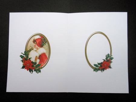 Vintage Christmas Framed Girl 5 Languages Insert by S.Elisabet Osborn Wright