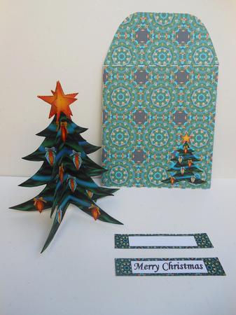 Mini 3D - Decorated Christmas Tree Gold Star 1- Mini Kit by S.Elisabet Osborn Wright