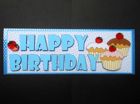 Happy Birthday and Cupcakes Large Dl 2 by S.Elisabet Osborn Wright