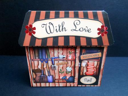 3D Little Potting Shed Shop Gift Card Holder by S.Elisabet Osborn Wright