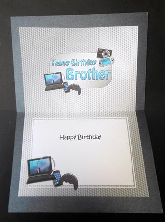 5x7 Birthday Brother Gadgets N Gizmos Matching Insert by S.Elisabet Osborn Wright