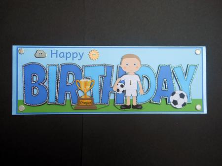 Footballer in White Birthday Large Dl by S.Elisabet Osborn Wright